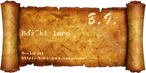 Büki Imre névjegykártya